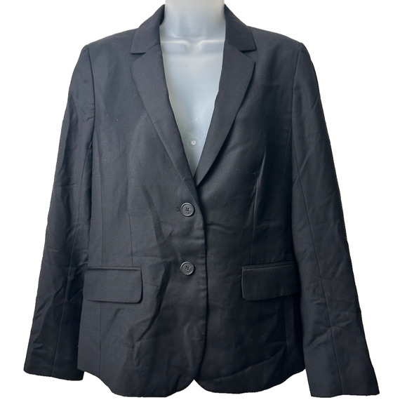 J. Crew Blazer Jacket Women’s 8 Black 100% Wool Office Siren Academia Lined C14 - Picture 1 of 6